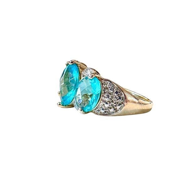 Ross Simons Blue Apatite 18kt Gold/Sterling Ring (7) - Picture 7 of 10